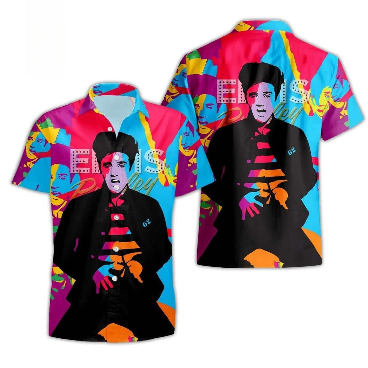 Elvis Presley Hawaiian Shirt Colorful Pattern Gift For Music Fans Elvis Presley Hawaiian Shirt Colorful Pattern Gift For Music Fans