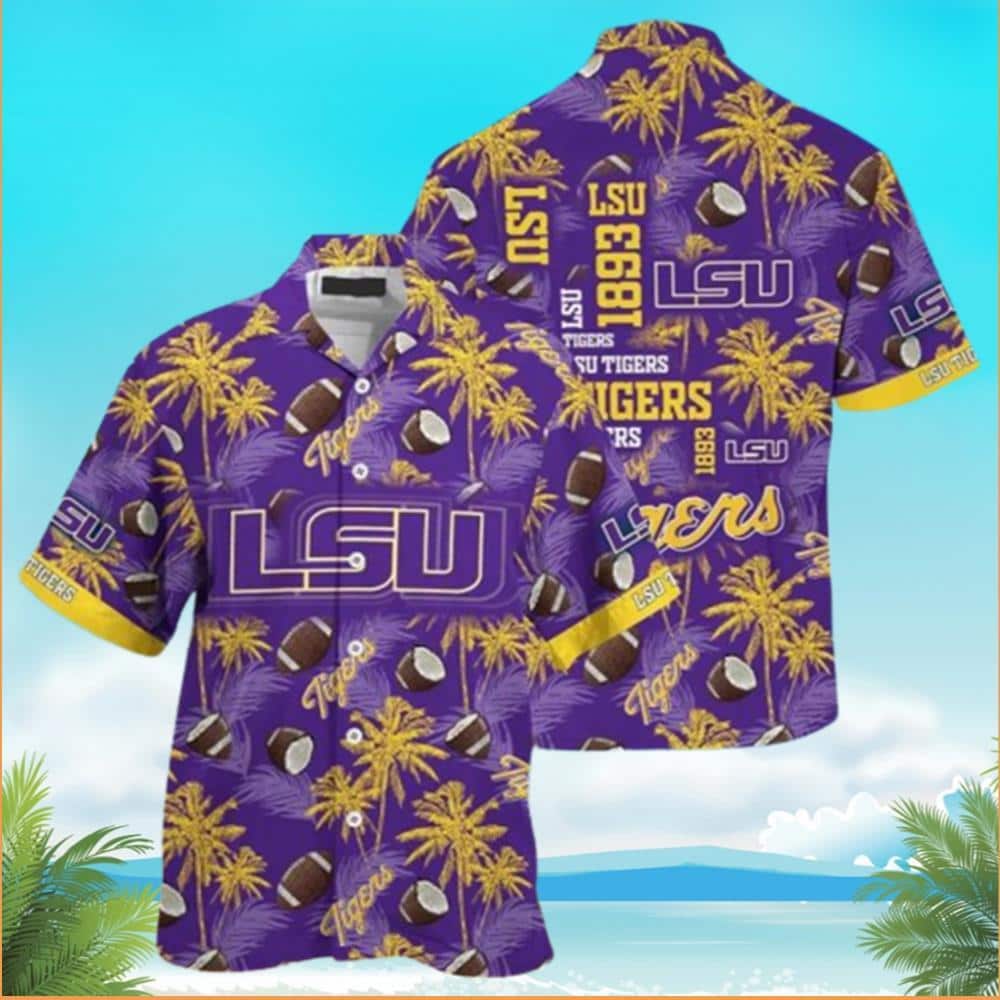 LSU Tigers Hawaiian Shirt Father's Day Gift For Beach Lovers LSU Tigers Hawaiian Shirt Father's Day Gift For Beach Lovers