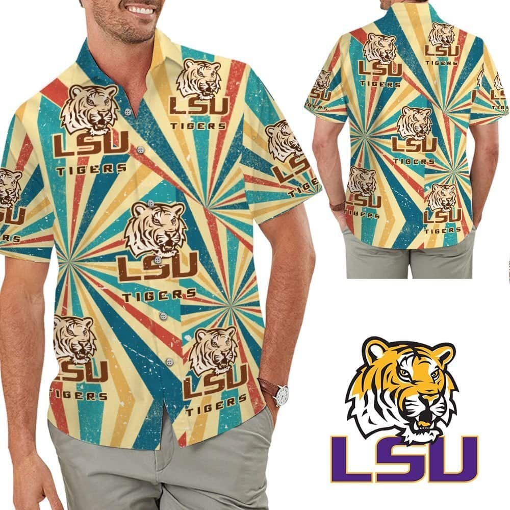 Vintage LSU Tigers Hawaiian Shirt Beach Gift For Dad Vintage LSU Tigers Hawaiian Shirt Beach Gift For Dad