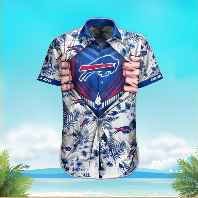 NFL Buffalo Bills Hawaiian Shirt Blue Tropical Flower Beach Gift For Football Players NFL Buffalo Bills Hawaiian Shirt Blue Tropical Flower Beach Gift For Football Players