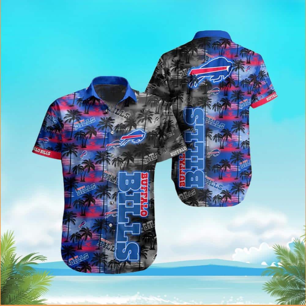 Buffalo Bills Hawaiian Shirt Palm Tree Pattern Beach Gift For Friend Buffalo Bills Hawaiian Shirt Palm Tree Pattern Beach Gift For Friend