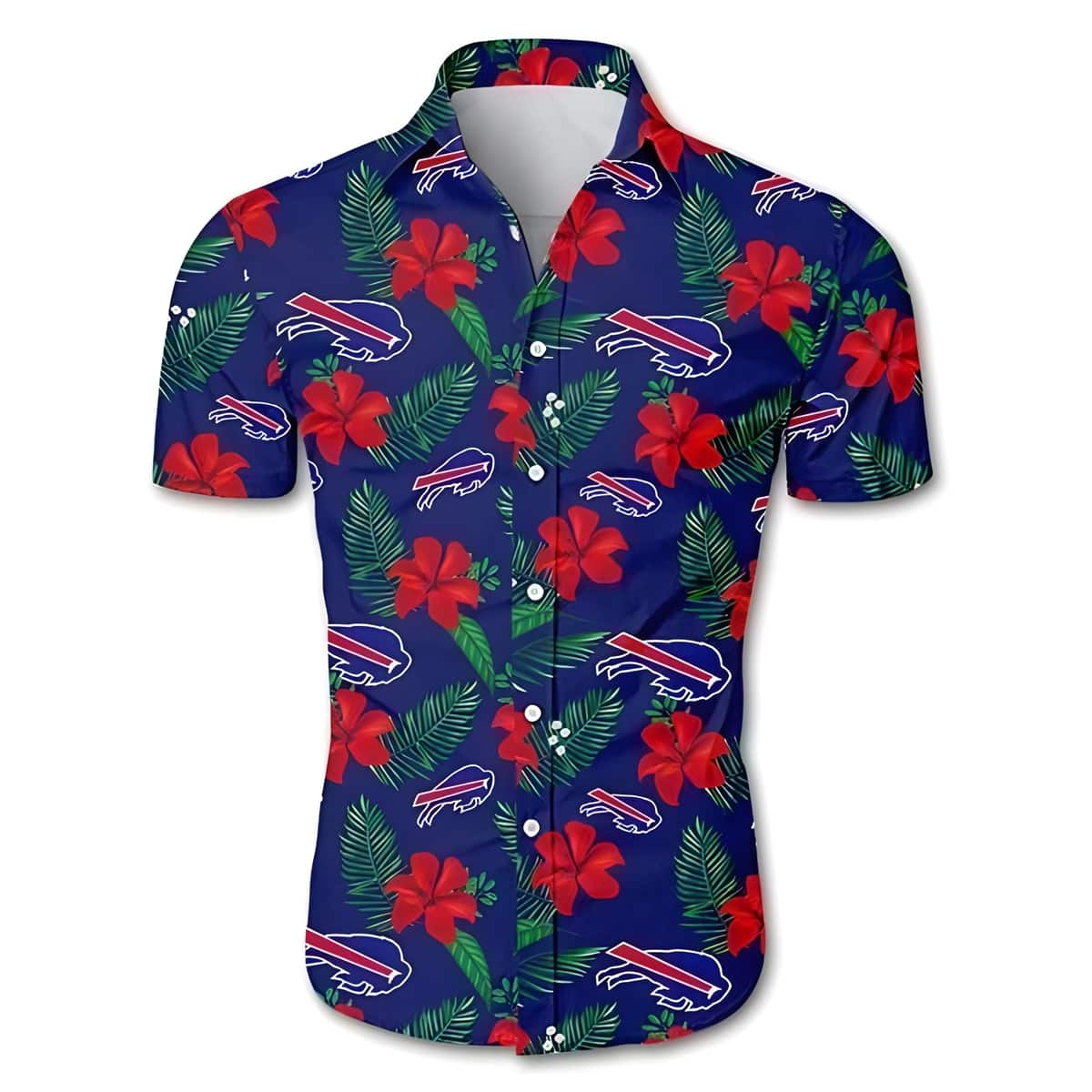 Buffalo Bills Hawaiian Shirt Red Hibiscus Pattern Gift For Beach Trip