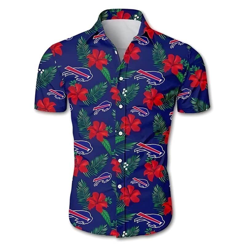 Buffalo Bills Hawaiian Shirt Red Hibiscus Pattern Gift For Beach Trip Buffalo Bills Hawaiian Shirt Red Hibiscus Pattern Gift For Beach Trip