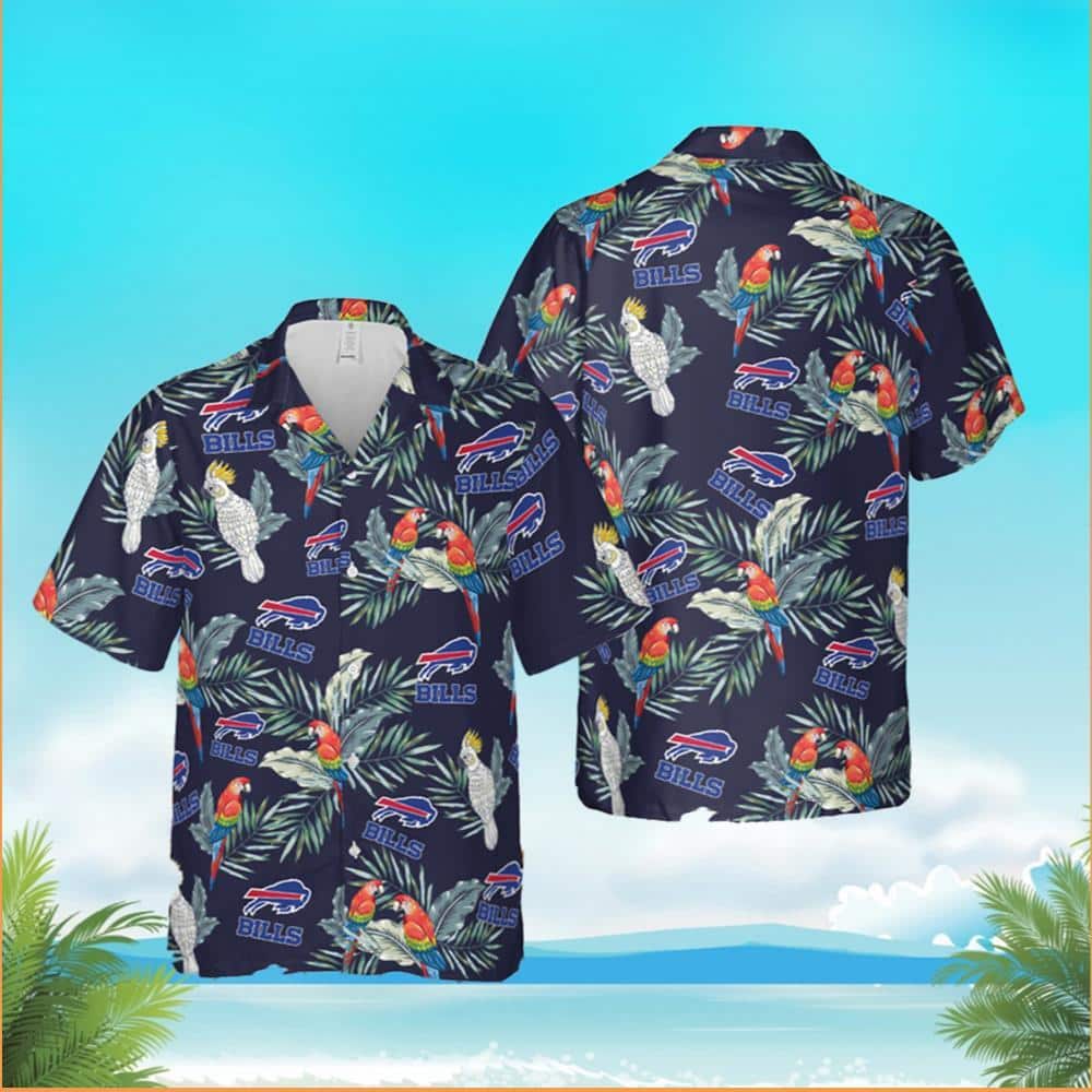 Buffalo Bills Hawaiian Shirt Parrot Pattern Summer Beach Gift