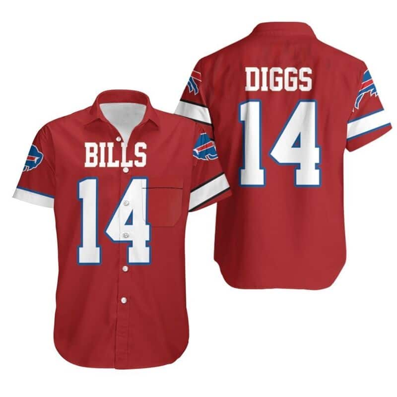 Red Aloha Diggs 14 Buffalo Bills Hawaiian Shirt Gift For Football Fans Red Aloha Diggs 14 Buffalo Bills Hawaiian Shirt Gift For Football Fans