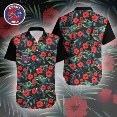 Buffalo Bills Hawaiian Shirt Hibiscus Flowers Pattern On Dark Theme Buffalo Bills Hawaiian Shirt Hibiscus Flowers Pattern On Dark Theme