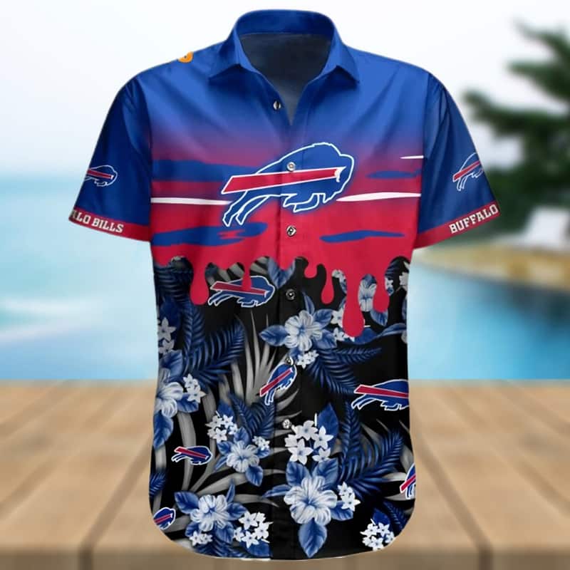 Buffalo Bills Hawaiian Shirt Tropical Flower Beach Gift For Dad Buffalo Bills Hawaiian Shirt Tropical Flower Beach Gift For Dad