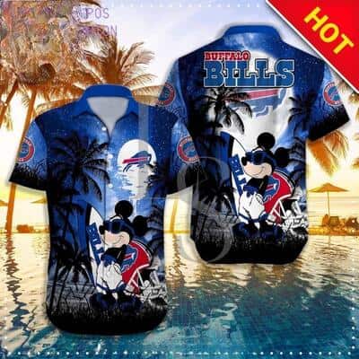 NFL Buffalo Bills Hawaiian Shirt Disney Mickey Mouse Palm Tree NFL Buffalo Bills Hawaiian Shirt Disney Mickey Mouse Palm Tree