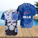 Buffalo Bills Hawaiian Shirt Skull Flower Pattern Gift For Football Players Buffalo Bills Hawaiian Shirt Skull Flower Pattern Gift For Football Players