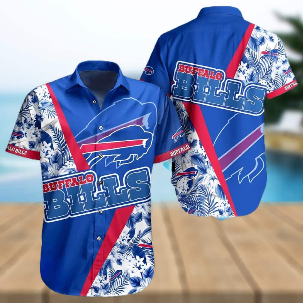 Buffalo Bills Hawaiian Shirt Blue Tropical Flowers Summer Beach Gift Buffalo Bills Hawaiian Shirt Blue Tropical Flowers Summer Beach Gift