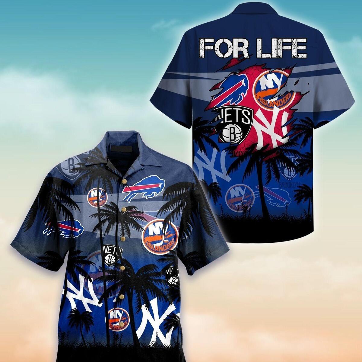 Buffalo Bills Hawaiian Shirt New York Yankees Summer Beach Gift