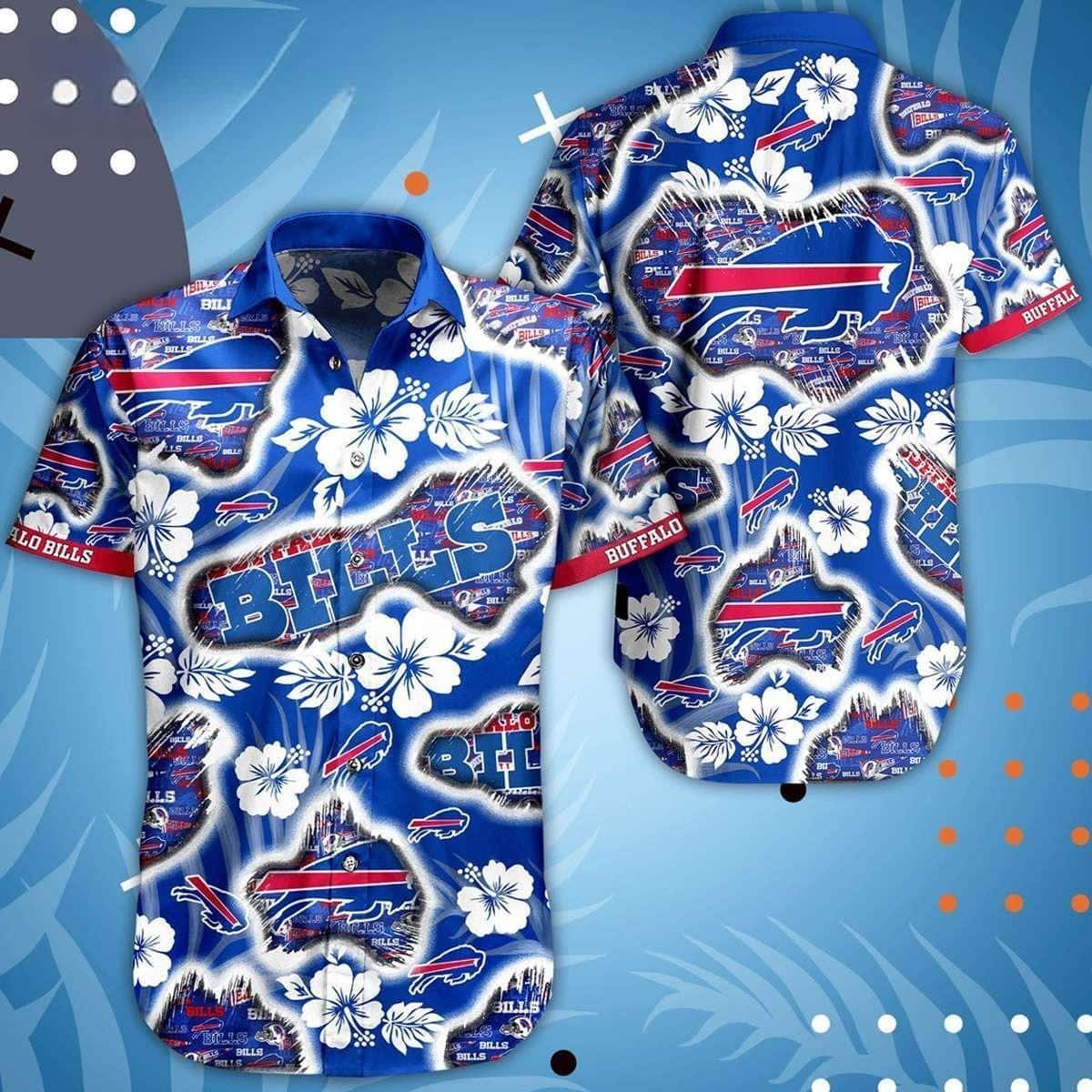 NFL Buffalo Bills Hawaiian Shirt Hibiscus Flowers Pattern