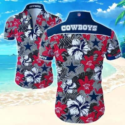 Dallas Cowboys Hawaiian Shirt Tropical Flower Pattern Gift For Sport Fans Dallas Cowboys Hawaiian Shirt Tropical Flower Pattern Gift For Sport Fans