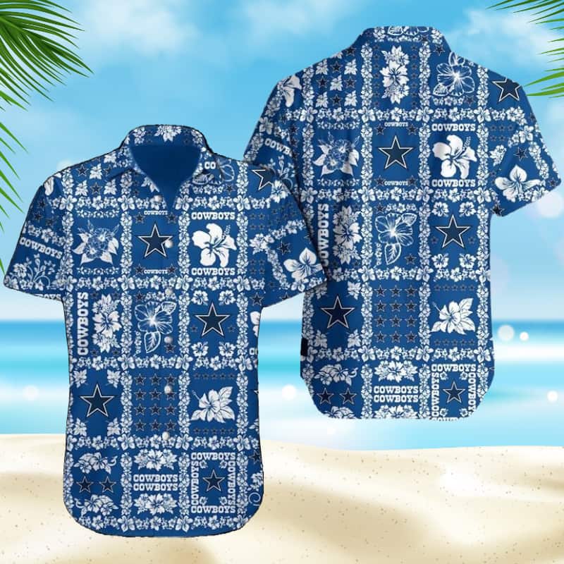 Dallas Cowboys Hawaiian Shirt Hibiscus Flowers Pattern Gift For Beach Trip Dallas Cowboys Hawaiian Shirt Hibiscus Flowers Pattern Gift For Beach Trip