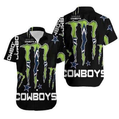 Monster Energy Dallas Cowboys Hawaiian Shirt Gift For Beach Trip Monster Energy Dallas Cowboys Hawaiian Shirt Gift For Beach Trip