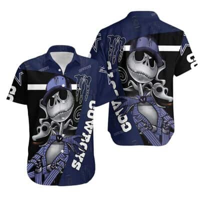 Jack Skellington Monster Energy Dallas Cowboys Hawaiian Shirt Beach Gift For Friend