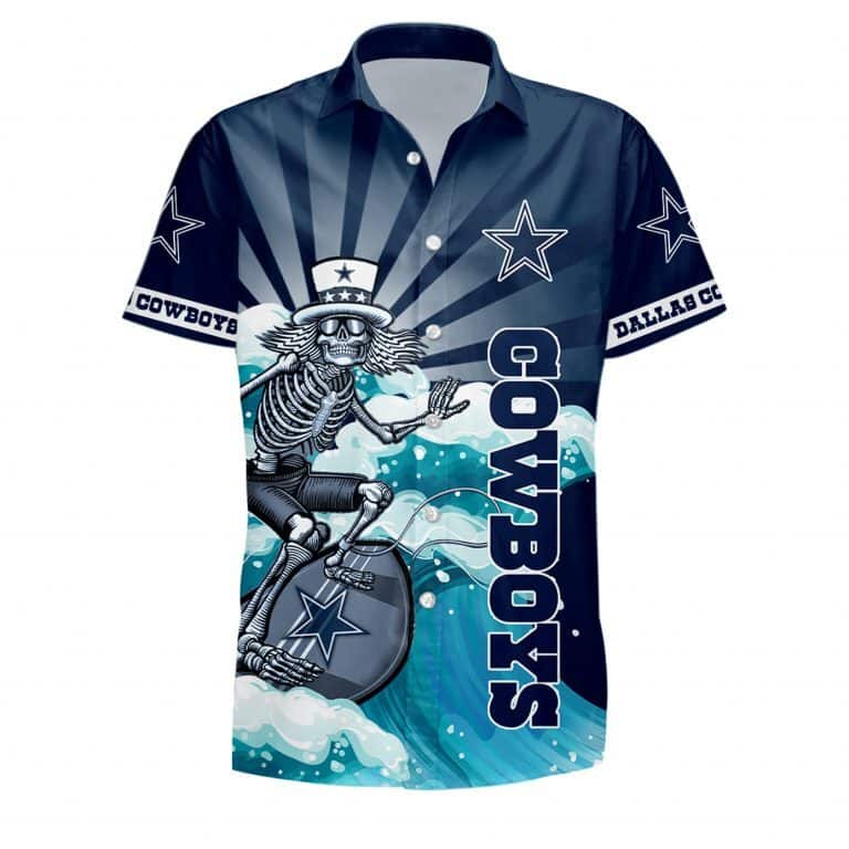 Dallas Cowboys Hawaiian Shirt Skeleton Unique Gift For Football Lovers Dallas Cowboys Hawaiian Shirt Skeleton Unique Gift For Football Lovers