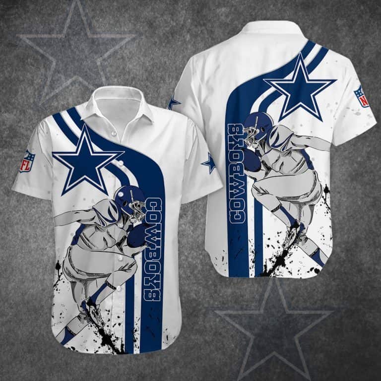 White Aloha NFL Dallas Cowboys Hawaiian Shirt Gift For Football Fans White Aloha NFL Dallas Cowboys Hawaiian Shirt Gift For Football Fans