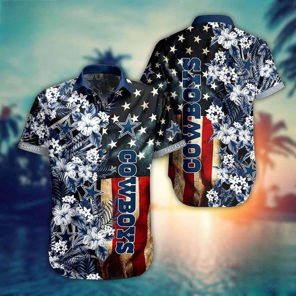 Dallas Cowboys NFL Hawaiian Shirt US Flag Independence Day 4th Of July Dallas Cowboys NFL Hawaiian Shirt US Flag Independence Day 4th Of July
