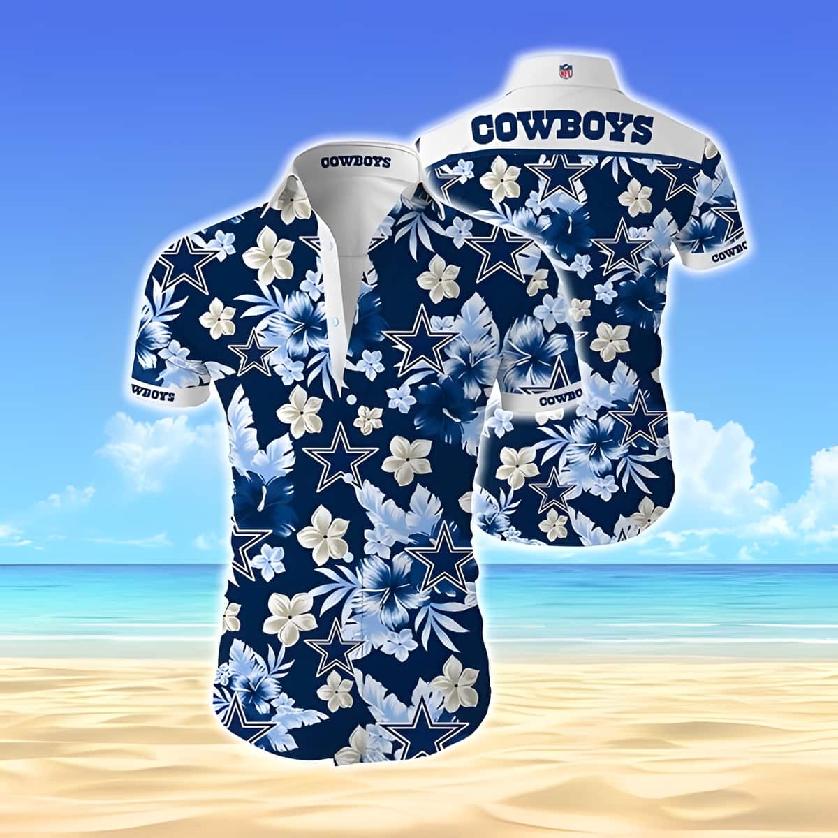 Dallas Cowboys Hawaiian Shirt Tropical Flower All Over Print Dallas Cowboys Hawaiian Shirt Tropical Flower All Over Print