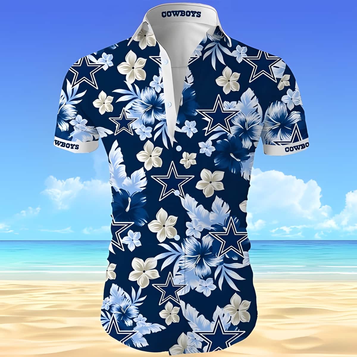Dallas Cowboys Hawaiian Shirt Tropical Flower All Over Print Dallas Cowboys Hawaiian Shirt Tropical Flower All Over Print