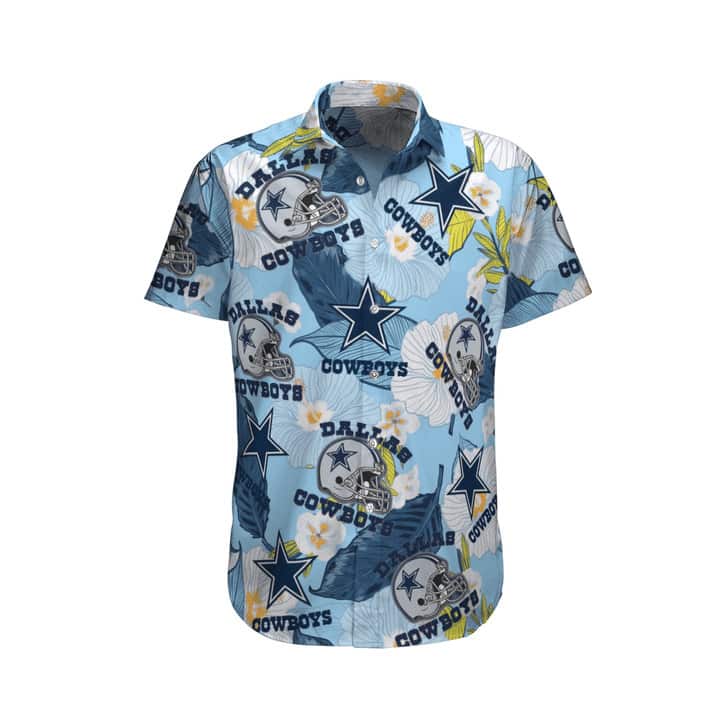 Dallas Cowboys Hawaiian Shirt Football Helmet Tropical Pattern Dallas Cowboys Hawaiian Shirt Football Helmet Tropical Pattern