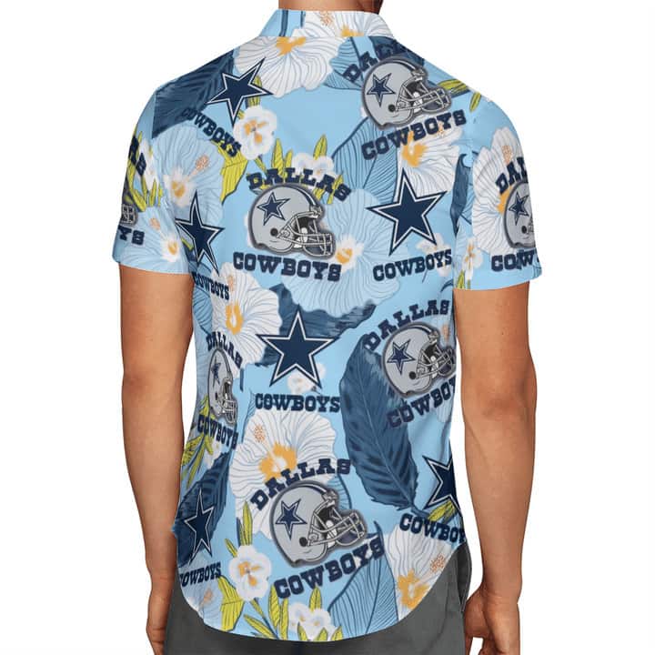 Dallas Cowboys Hawaiian Shirt Football Helmet Tropical Pattern Dallas Cowboys Hawaiian Shirt Football Helmet Tropical Pattern