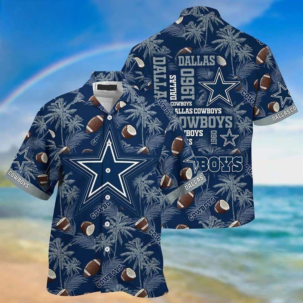 Dallas Cowboys Hawaiian Shirt Coconut Tree Pattern Summer Beach Gift