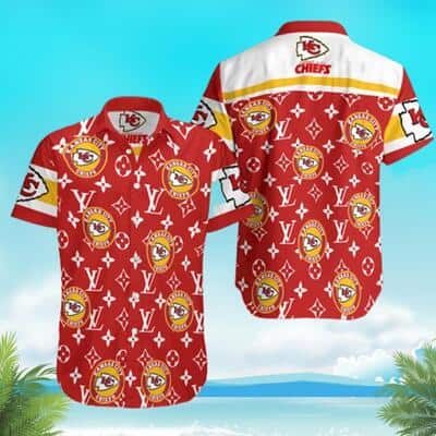 Kansas City Chiefs Louis Vuitton Pattern Hawaiian Shirt Kansas City Chiefs Louis Vuitton Pattern Hawaiian Shirt