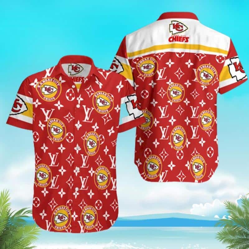 Kansas City Chiefs Louis Vuitton Pattern Hawaiian Shirt Kansas City Chiefs Louis Vuitton Pattern Hawaiian Shirt