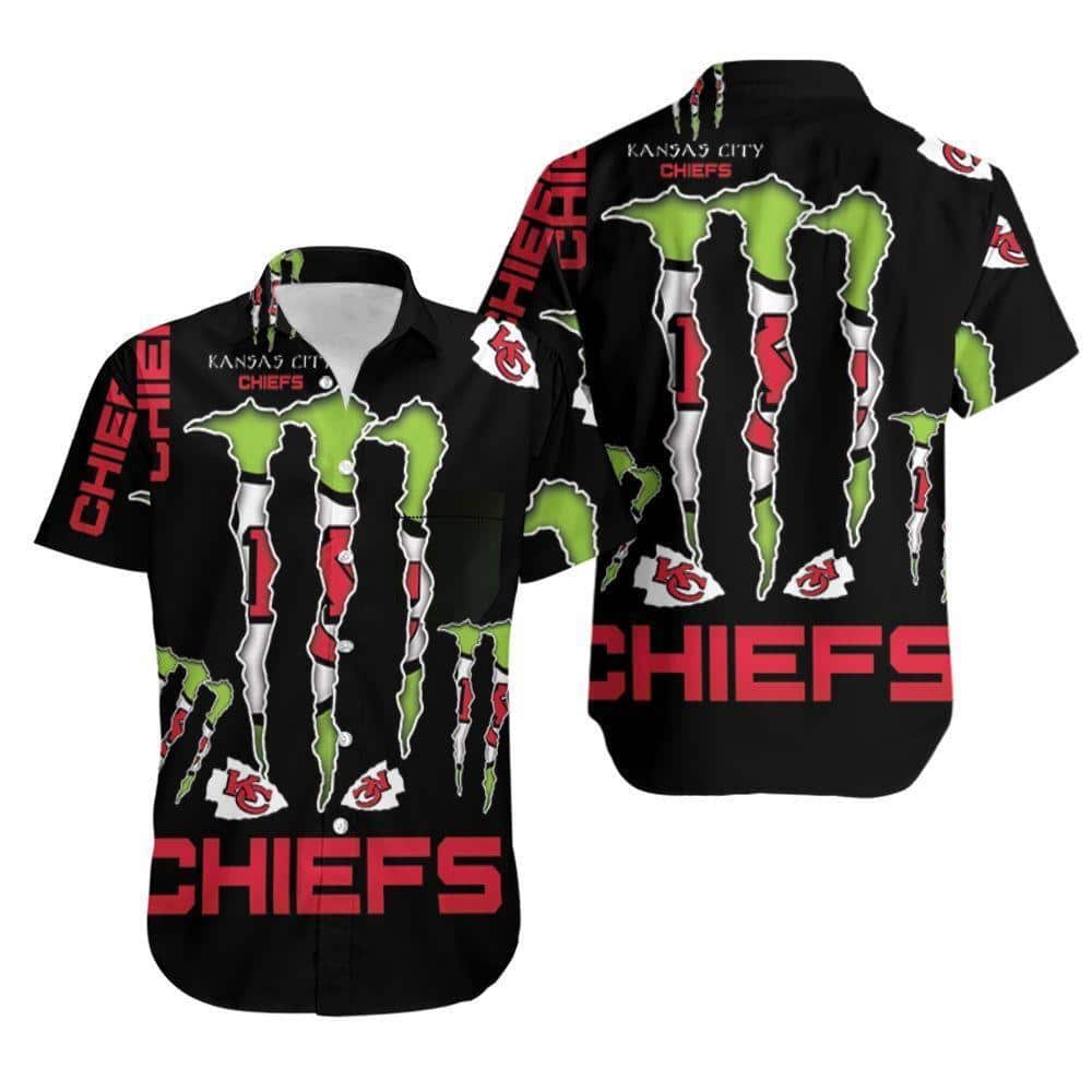 Monster Energy Logo Kansas City Chiefs Hawaiian Shirt Monster Energy Logo Kansas City Chiefs Hawaiian Shirt