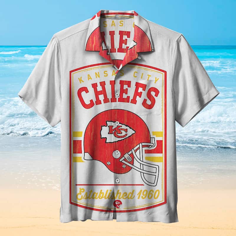 Kansas City Chiefs Established 1960 Hawaiian Shirt Gift For Football Fans Kansas City Chiefs Established 1960 Hawaiian Shirt Gift For Football Fans