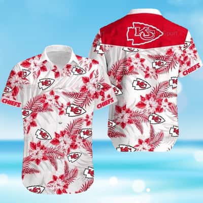 Kansas City Chiefs Hawaiian Shirt Tropical Flower Pattern All Over Print Kansas City Chiefs Hawaiian Shirt Tropical Flower Pattern All Over Print