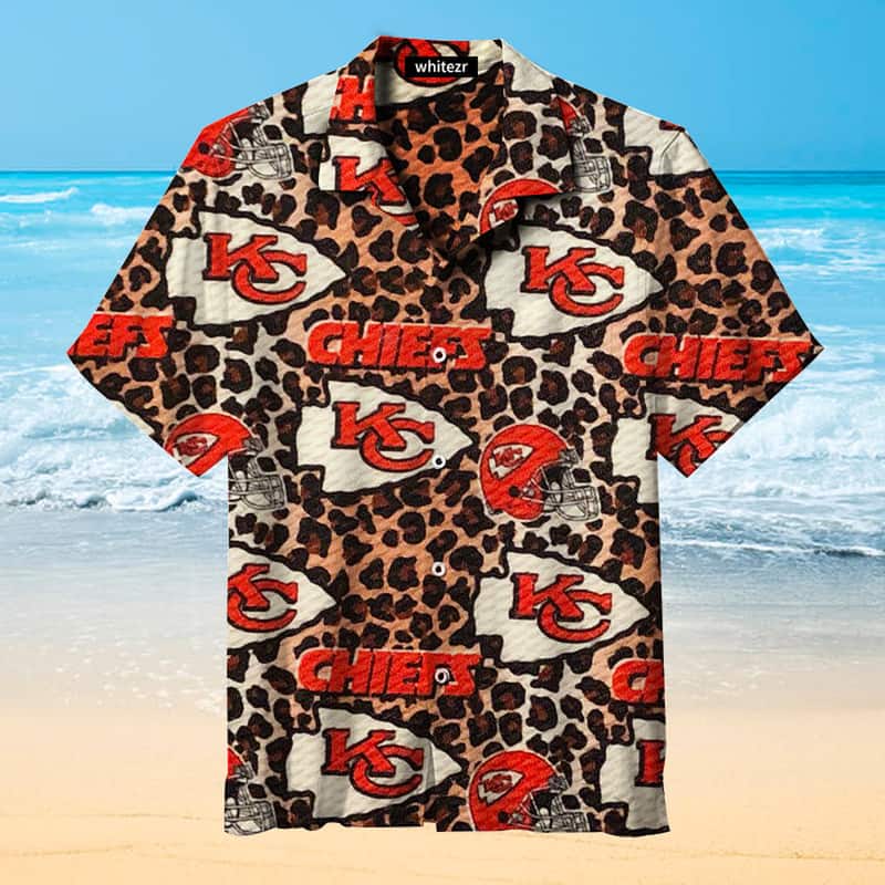 Kansas City Chiefs Hawaiian Shirt Leopard Pattern All Over Print Kansas City Chiefs Hawaiian Shirt Leopard Pattern All Over Print