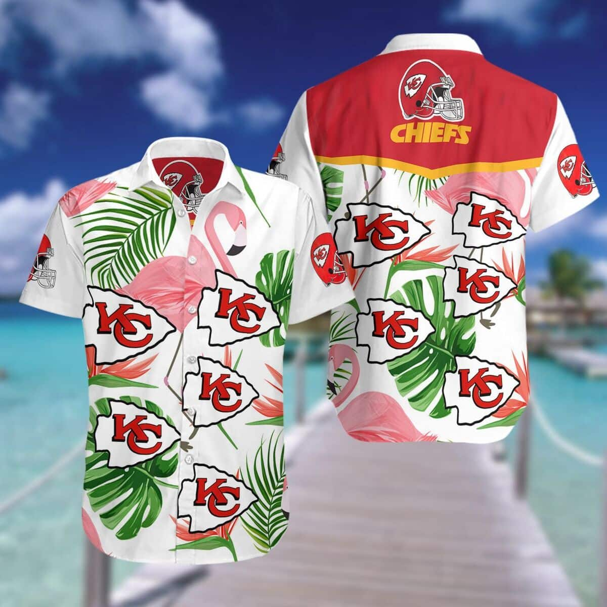 Kansas City Chiefs Hawaiian Shirt Tropical Palm Leaves Pattern