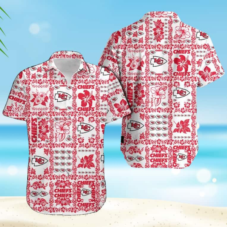 Kansas City Chiefs Hawaiian Shirt Hibiscus Flowers Pattern All Over Print