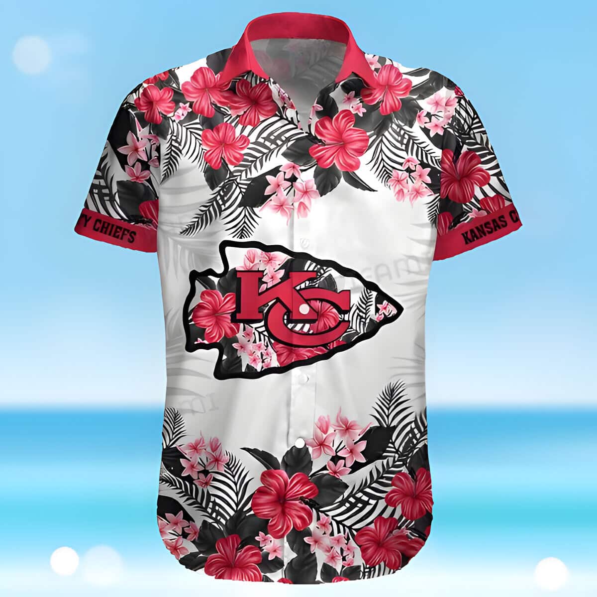 Kansas City Chiefs Hawaiian Shirt Hibiscus Flowers Pattern