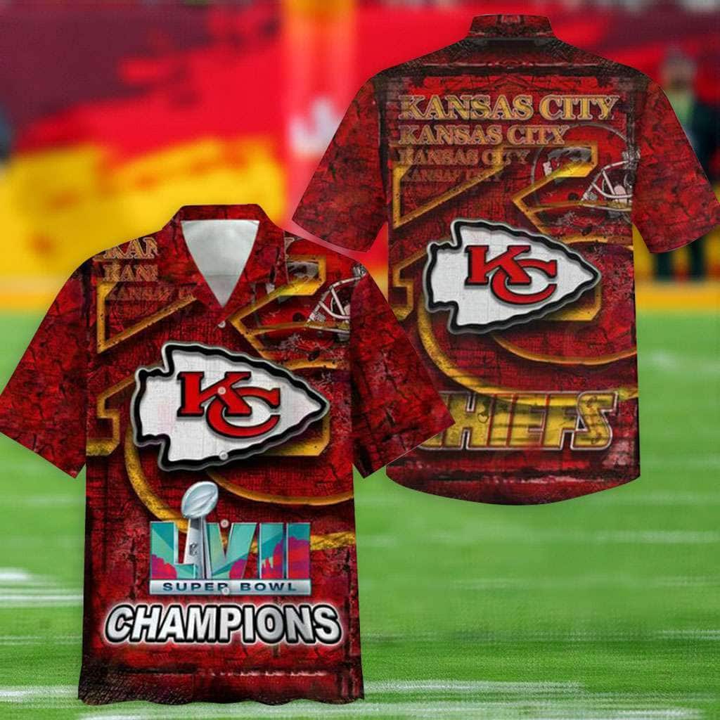 Lvii Super Bowl Champions Kansas City Chiefs Hawaiian Shirt Lvii Super Bowl Champions Kansas City Chiefs Hawaiian Shirt