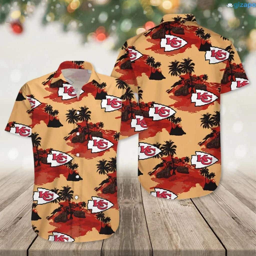 Kansas City Chiefs Hawaiian Shirt Island Pattern All Over Print Kansas City Chiefs Hawaiian Shirt Island Pattern All Over Print