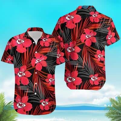 Kansas City Chiefs Hawaiian Shirt Red Hibiscus Flowers All Over Print Kansas City Chiefs Hawaiian Shirt Red Hibiscus Flowers All Over Print