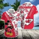 NFL Kansas City Chiefs Hawaiian Shirt Disney Mickey Mouse Tropical Flower Pattern NFL Kansas City Chiefs Hawaiian Shirt Disney Mickey Mouse Tropical Flower Pattern