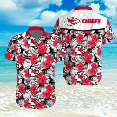 Kansas City Chiefs Hawaiian Shirt Hibiscus Flowers Pattern Beach Gift For Him Kansas City Chiefs Hawaiian Shirt Hibiscus Flowers Pattern Beach Gift For Him