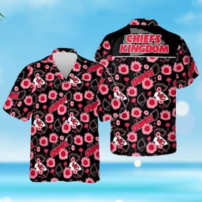NFL Kansas City Chiefs Hawaiian Shirt Sunflower Pattern Gift For Beach Trip NFL Kansas City Chiefs Hawaiian Shirt Sunflower Pattern Gift For Beach Trip