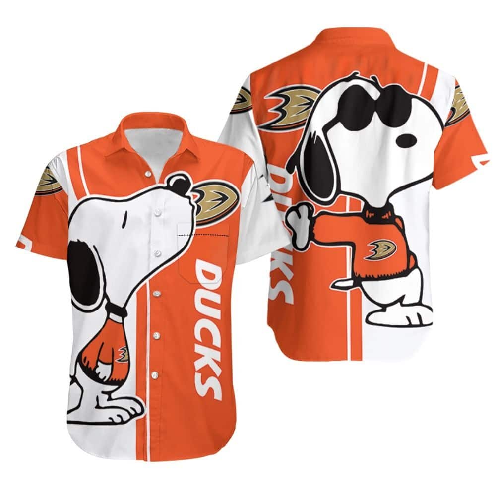 Snoopy NHL Anaheim Ducks Hawaiian Shirt Gift For Beach Trip Snoopy NHL Anaheim Ducks Hawaiian Shirt Gift For Beach Trip