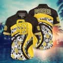MLB San Diego Padres Hawaiian Shirt Tropical Flower Pattern Baseball Fans Gift MLB San Diego Padres Hawaiian Shirt Tropical Flower Pattern Baseball Fans Gift