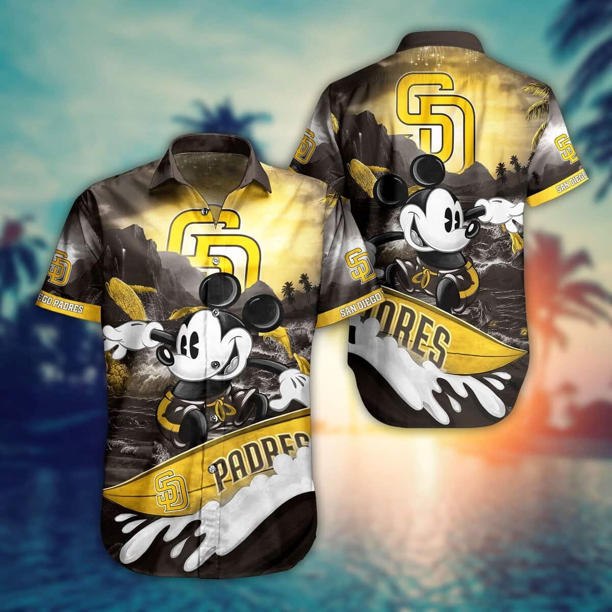 Mickey Mouse Disney Loves MLB San Diego Padres Hawaiian Shirt Mickey Mouse Disney Loves MLB San Diego Padres Hawaiian Shirt