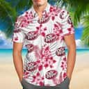 Dr Pepper Beer Hawaiian Shirt White Aloha Tropical Flower Pattern