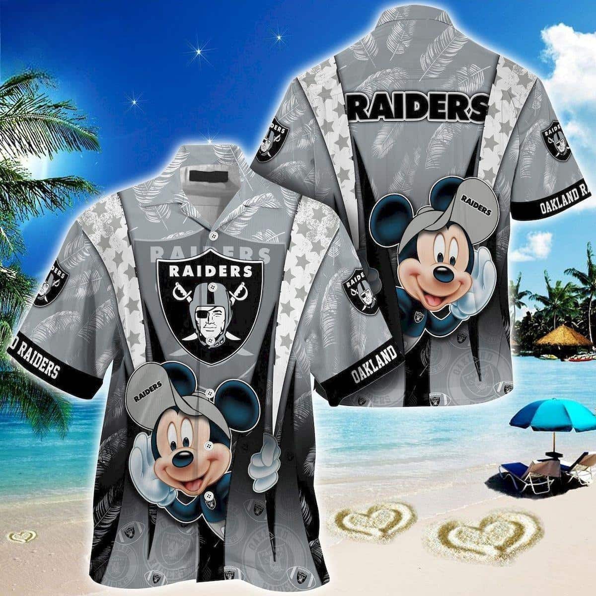 Cool Mickey Mouse Disney NFL Las Vegas Raiders Hawaiian Shirt Cool Mickey Mouse Disney NFL Las Vegas Raiders Hawaiian Shirt