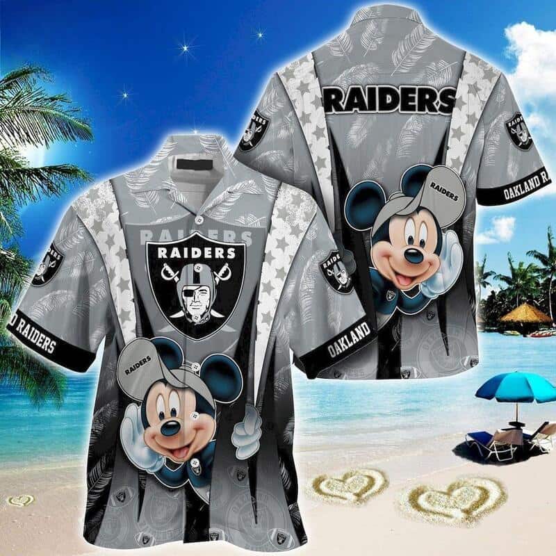 Cool Mickey Mouse Disney NFL Las Vegas Raiders Hawaiian Shirt Cool Mickey Mouse Disney NFL Las Vegas Raiders Hawaiian Shirt