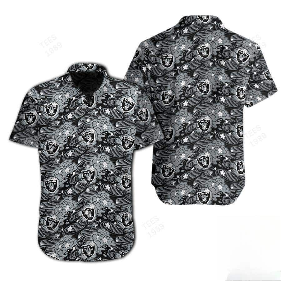 NFL Las Vegas Raiders Hawaiian Shirt Beach Gift For Him NFL Las Vegas Raiders Hawaiian Shirt Beach Gift For Him